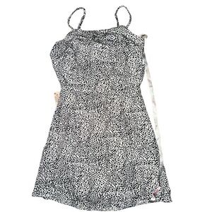 MISSGUIDED Cami Tie Back Aline Dress Dalmatian Print White Black size 6 …